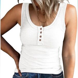 Kiss Fix -White Ribbed Woman’s Tank Top(NWT)